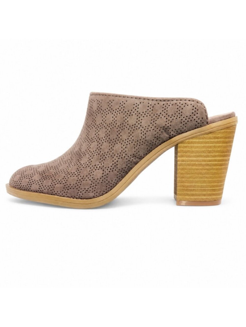Slip on Healed laser cut mules Size 7.5